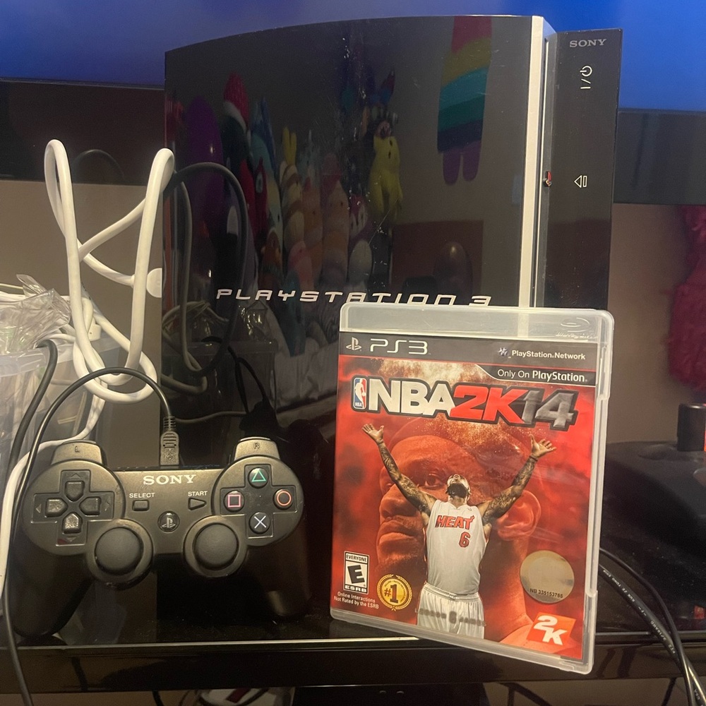 Sony Playstation 3 PS3 Fat Console + HDMI Cable - W/NBA 2k & Street Fighter